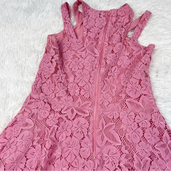 Penelope Tree sleeveless lace fit and flare dress in pink - Picture 8 of 8
